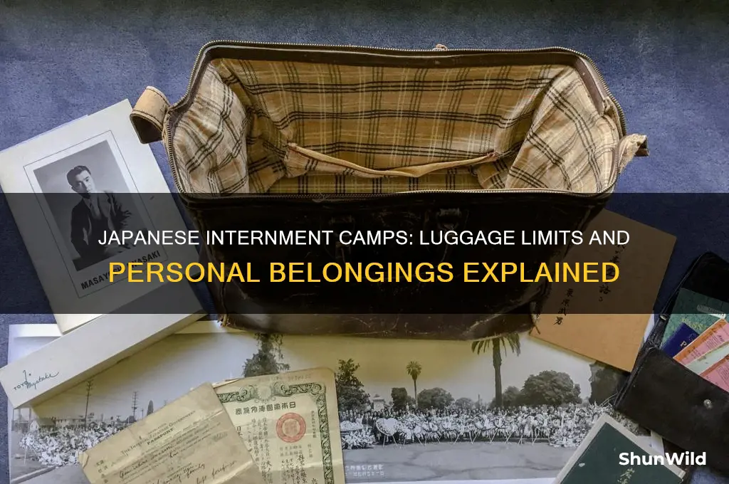 how much luggage were japanese internment camps aloud to take