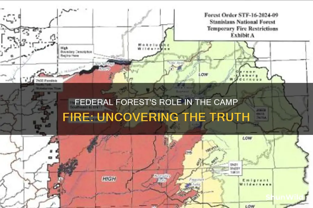 how much of the camp fire is federal forest