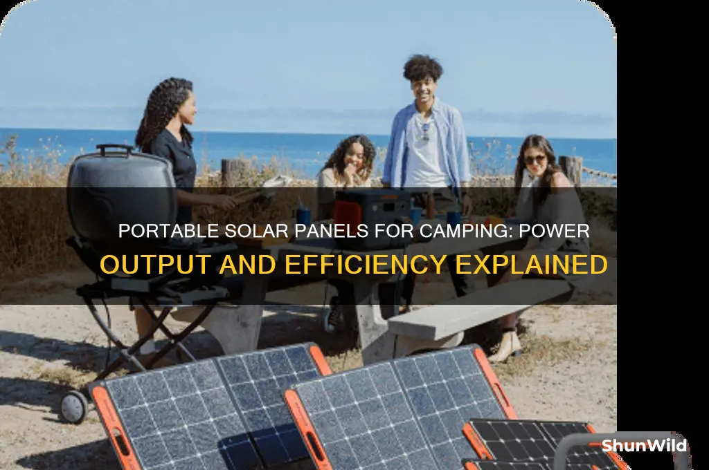 how much power does portable solar panel produce for camping
