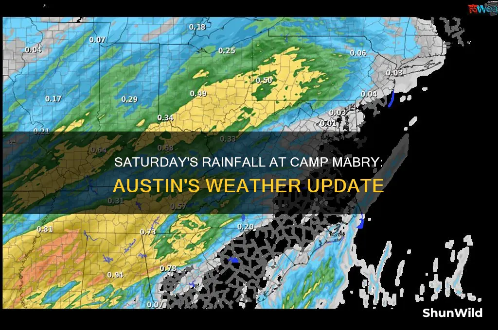 how much rain did camp mabry get saturday in austin