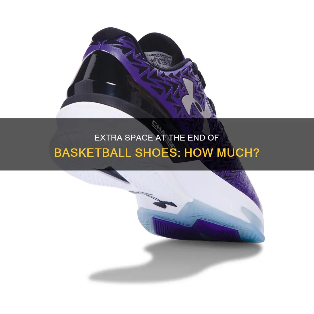 how much space at end of shoe basketball