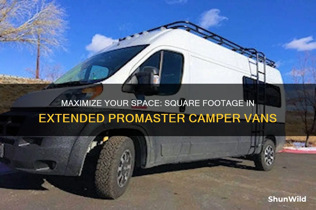 how much square footage in an extended camper van promaster