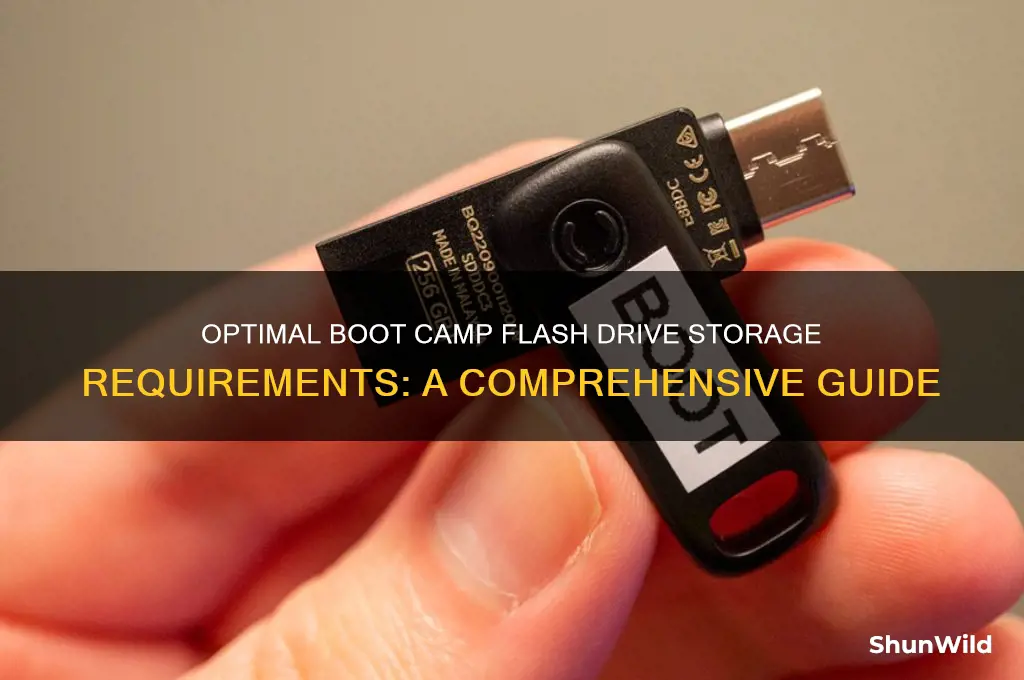 how much storage needed for boot camp flash drive