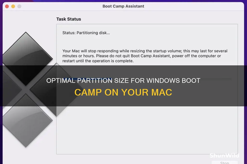 how much to partition to windows boot camp