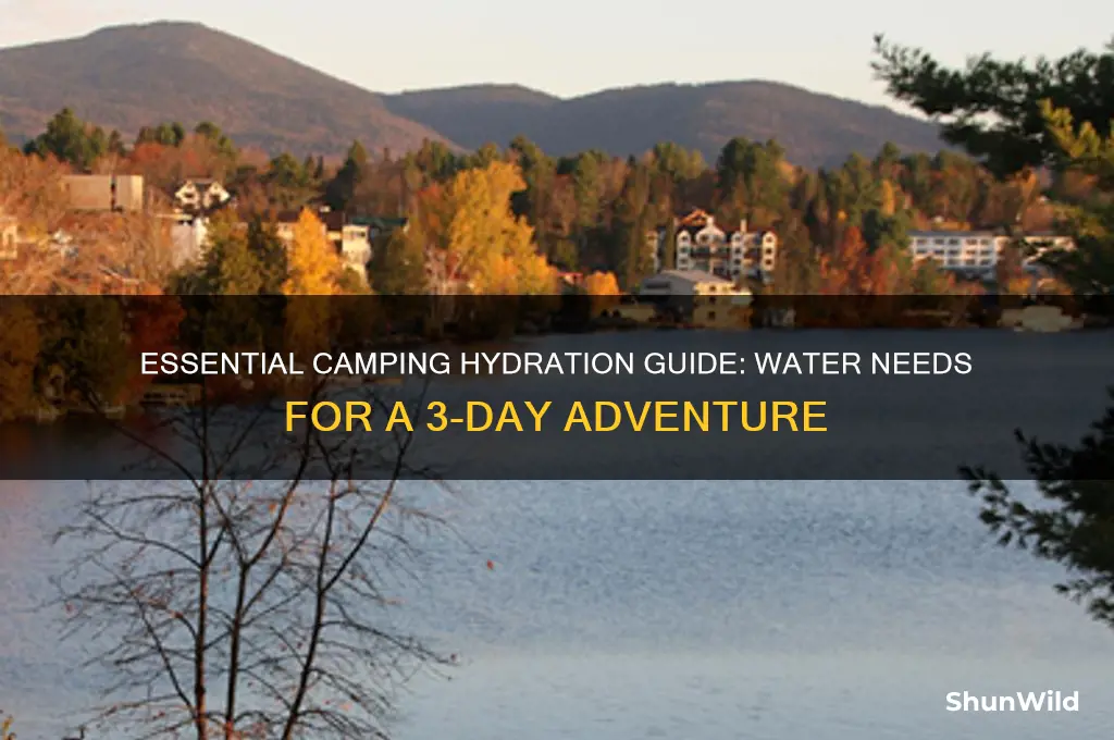 how much water for 3 days camping