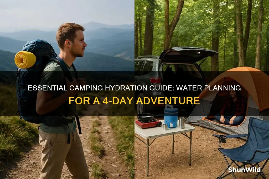 how much water for 4 days camping