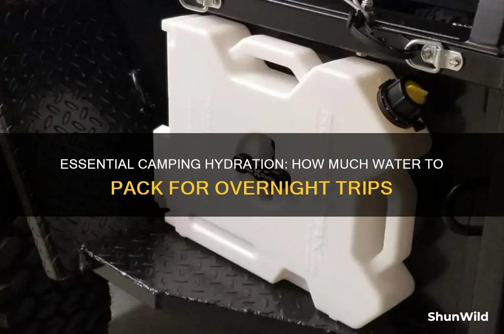 how much water to bring overnight camping
