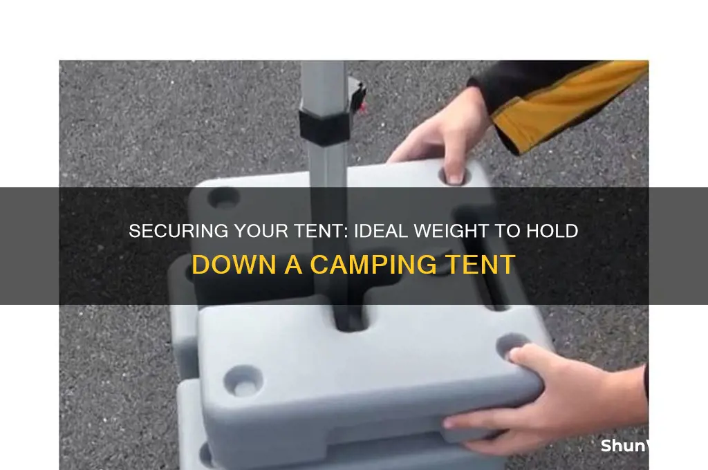 how much weight to hold down a camping tent