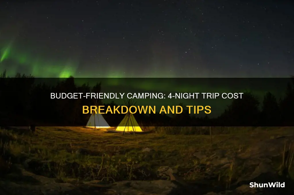 how much would camping costs for 4 nights