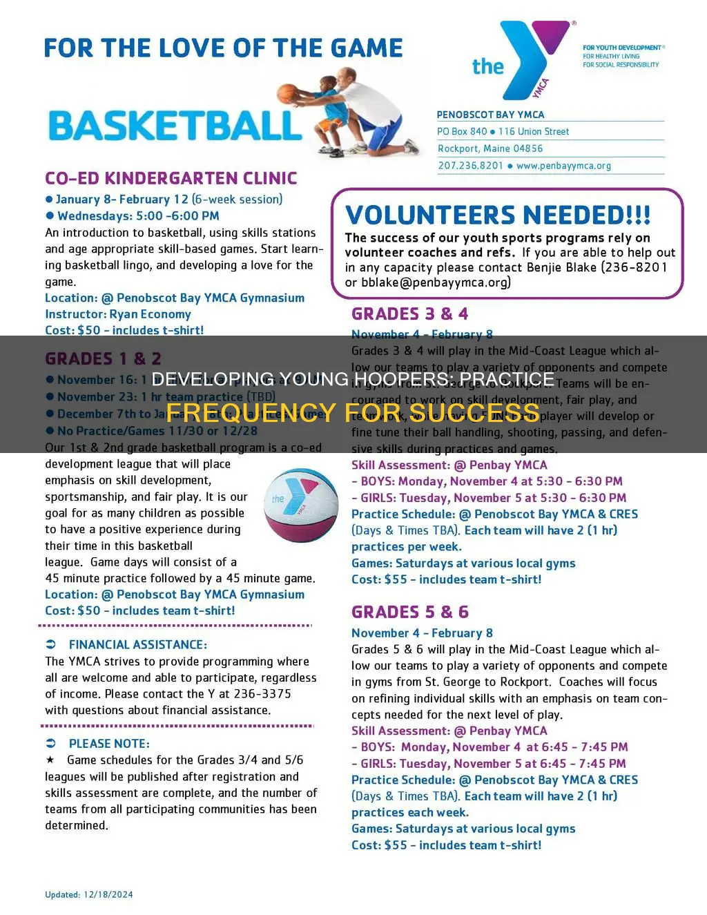 how often should kids practice basketball
