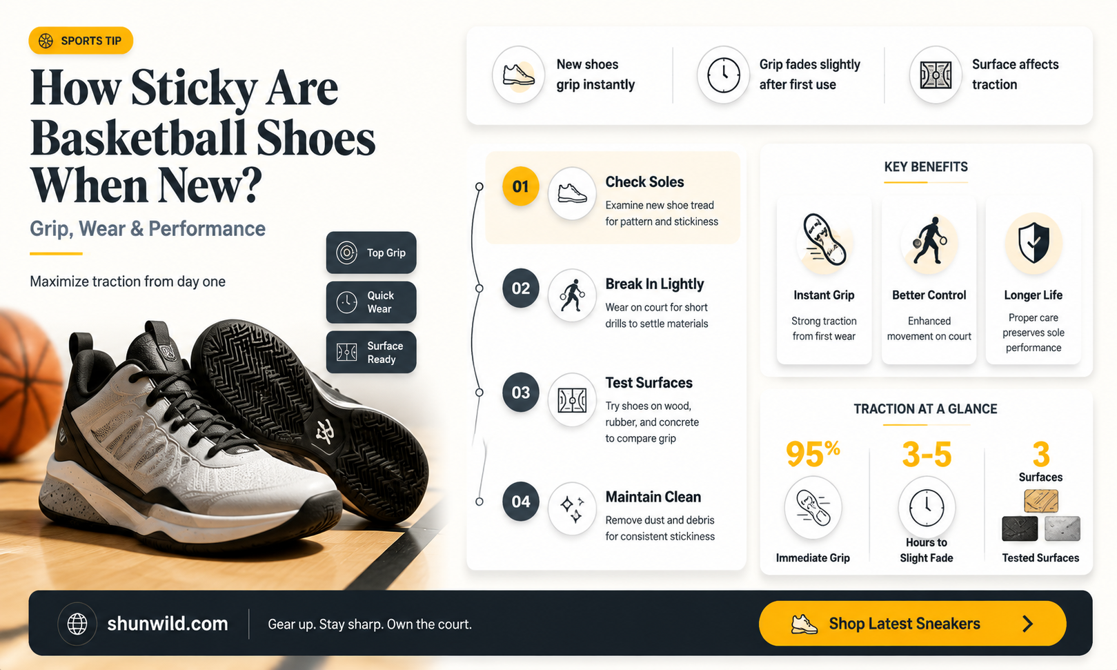 are basketball shoes stickey when you first buy them