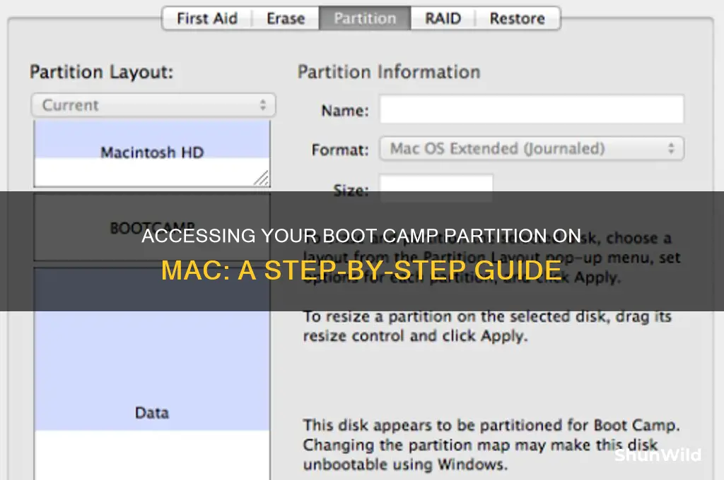 how to access boot camp partition from mac
