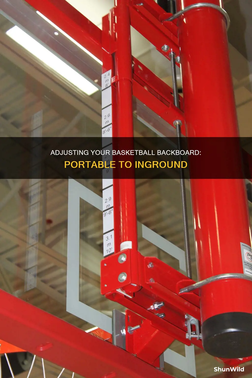 how to adjust basketball backboard from portable to inground