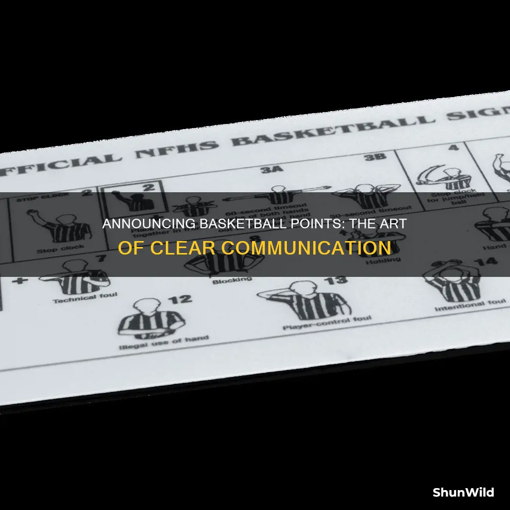 how to announce points in basketball