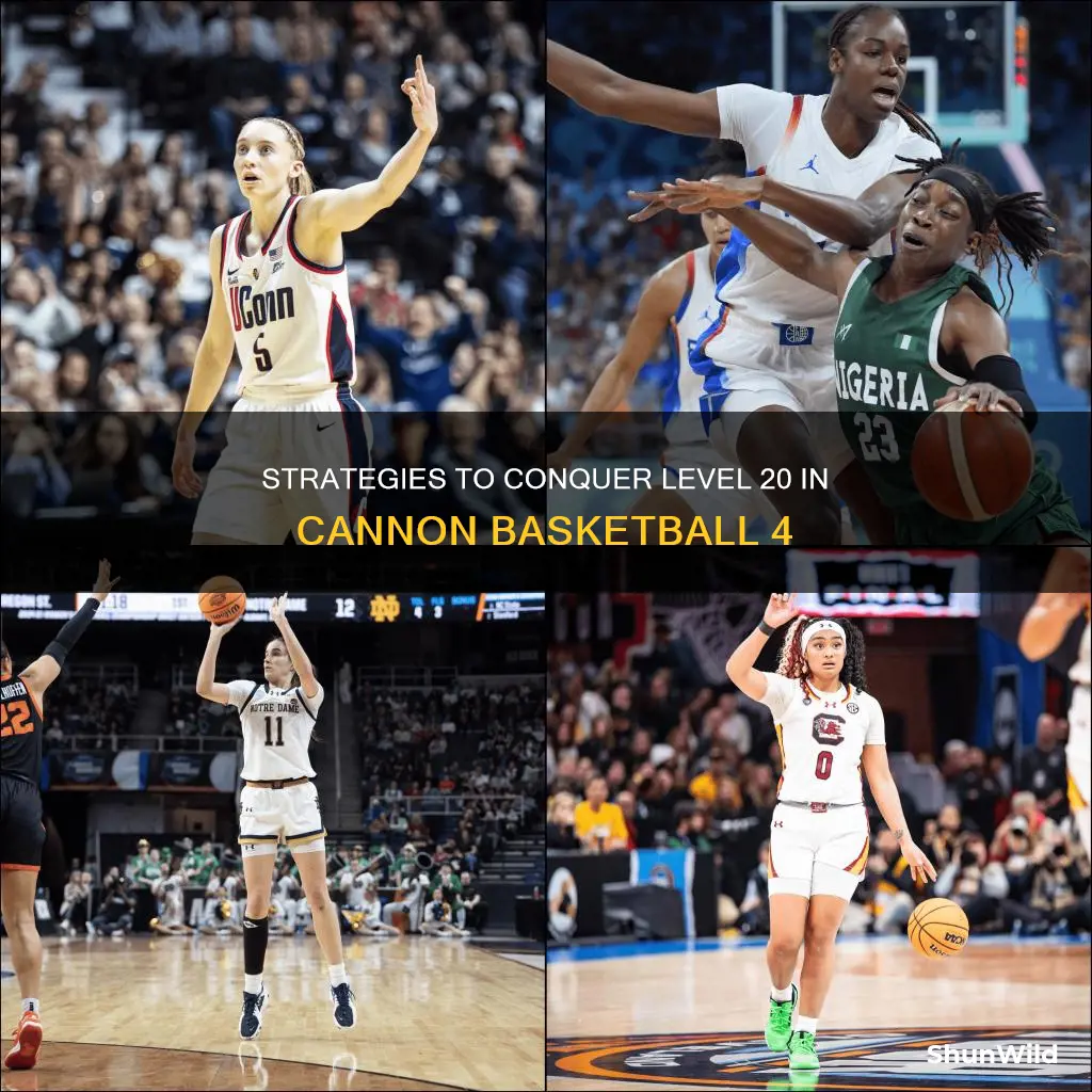 how to beat level 20 on cannon basketball 4