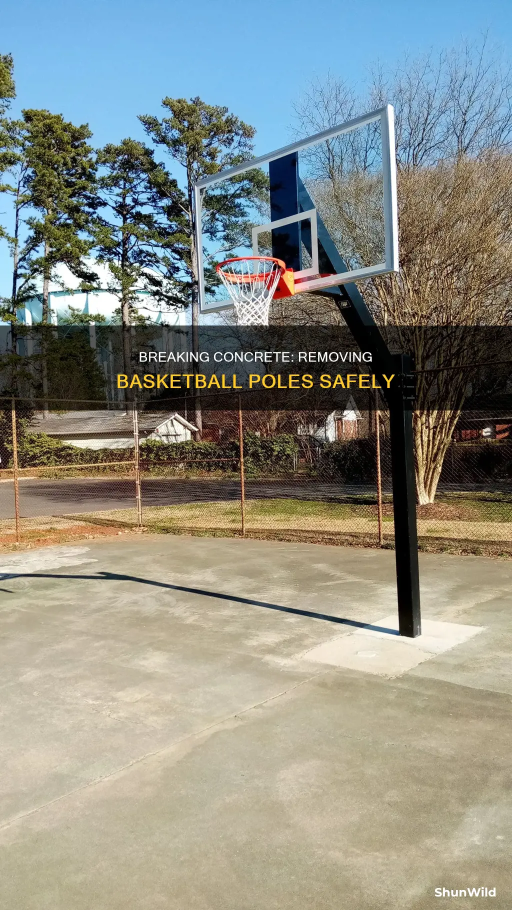 how to break concrete off basketball pole