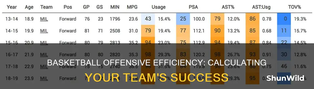 how to calculate offensive efficiency basketball