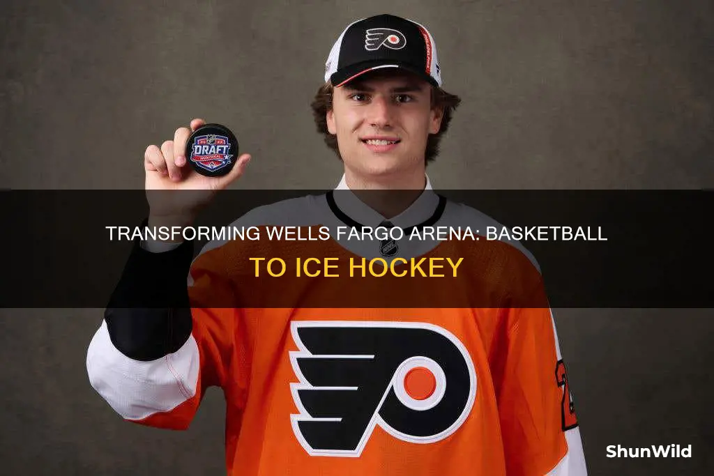 how to change basketball to nhl floor wells fargo