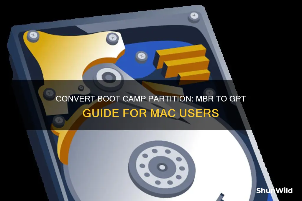 how to change boot camp partition from mbr to gpt