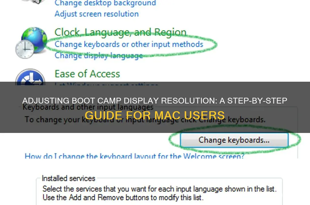 how to change the resolution on boot camp