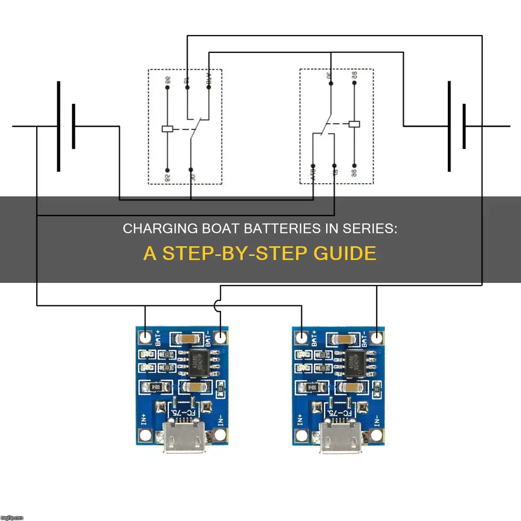 how to charge boat batteries in series