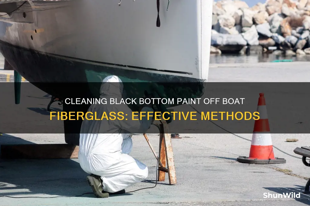 how to clean black bottom paint off boat fiberglass
