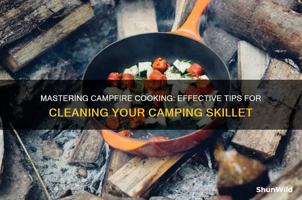 how to clean camping skillet