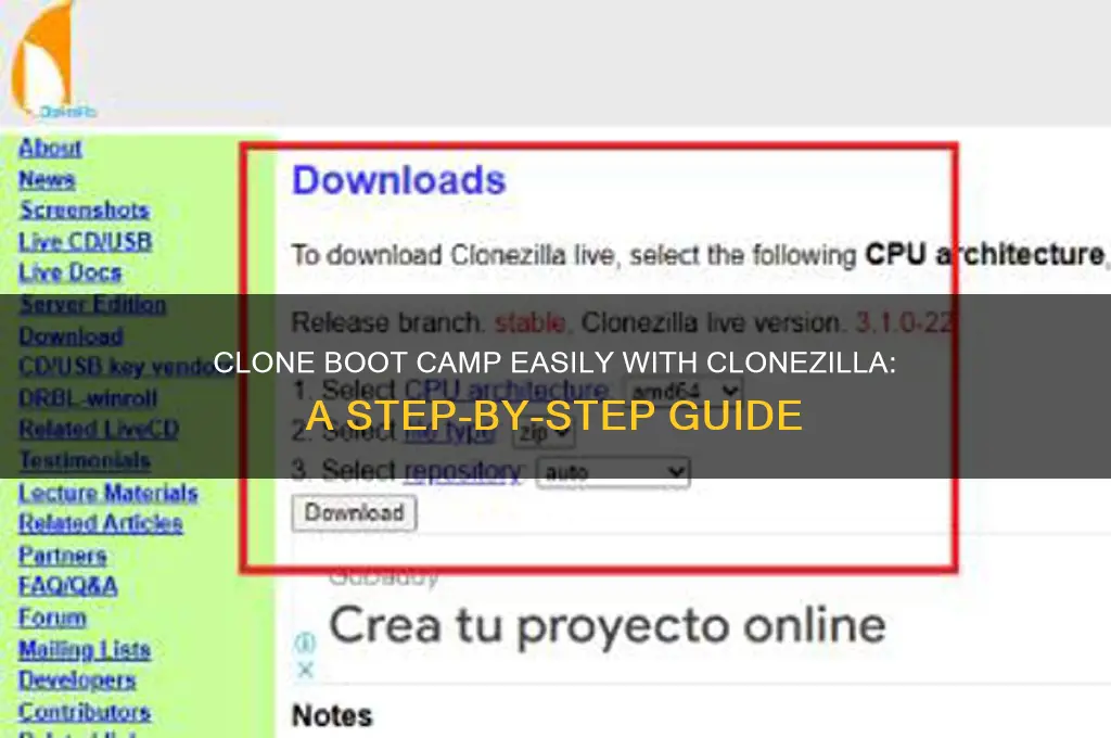 how to clone boot camp with clonezilla