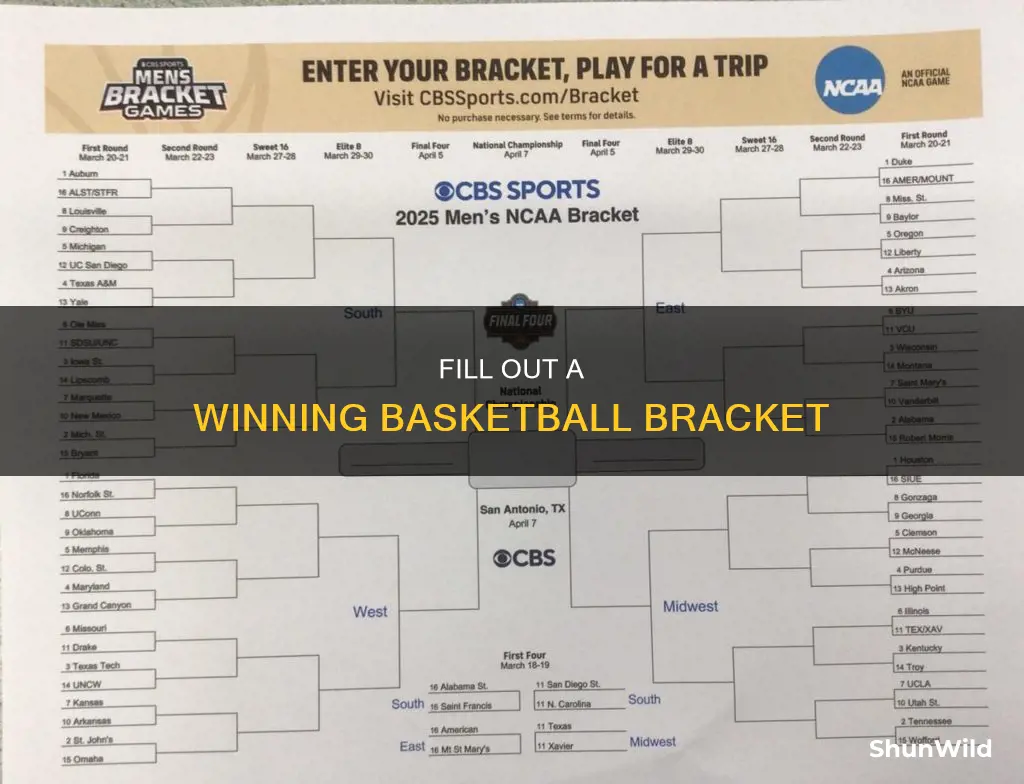 how to complete a basketball bracket