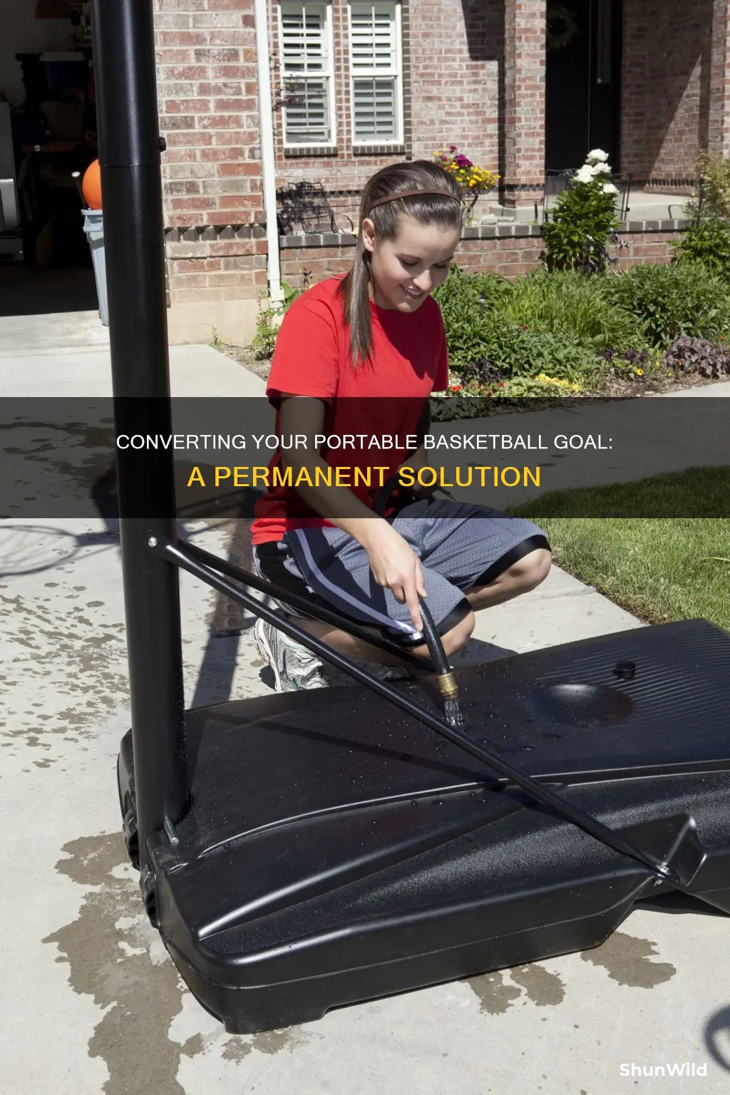how to convert a portable basketball goal to ground