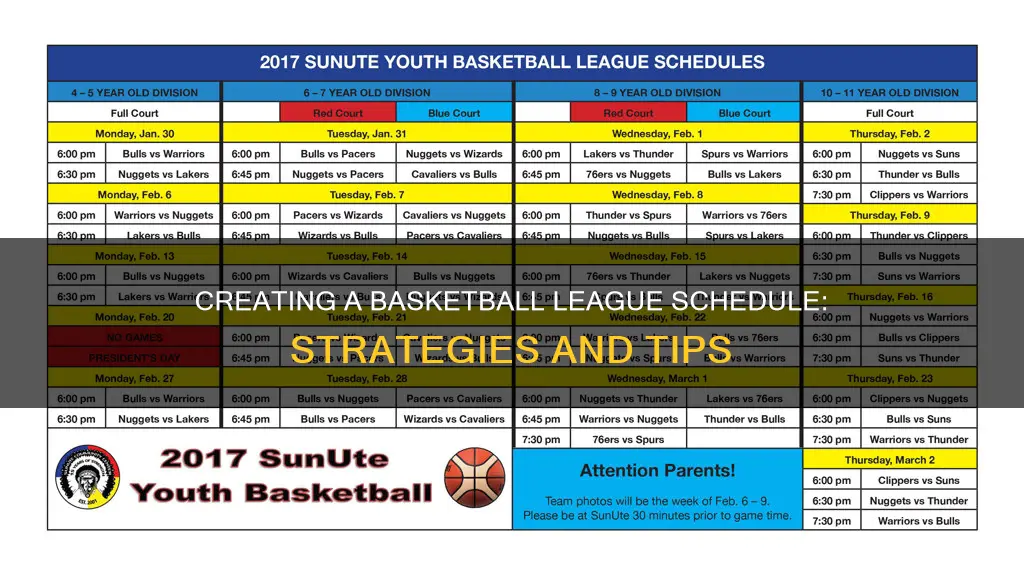 how to create a basketball league schedule