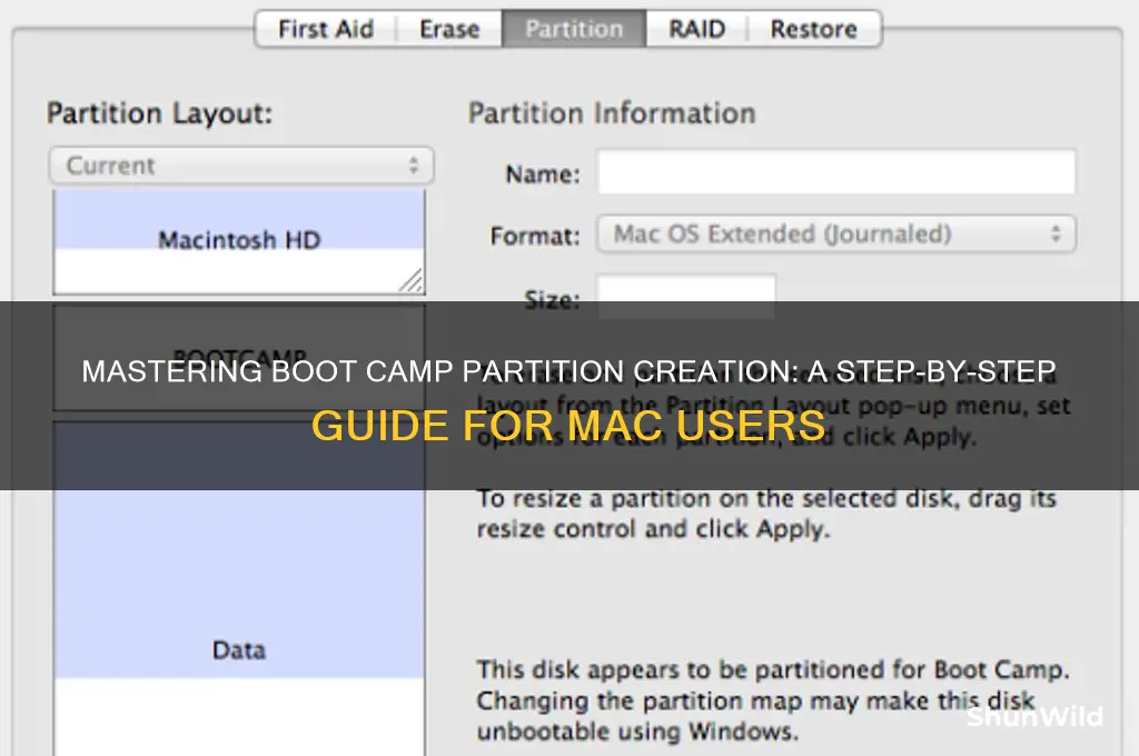 how to create a boot camp partition