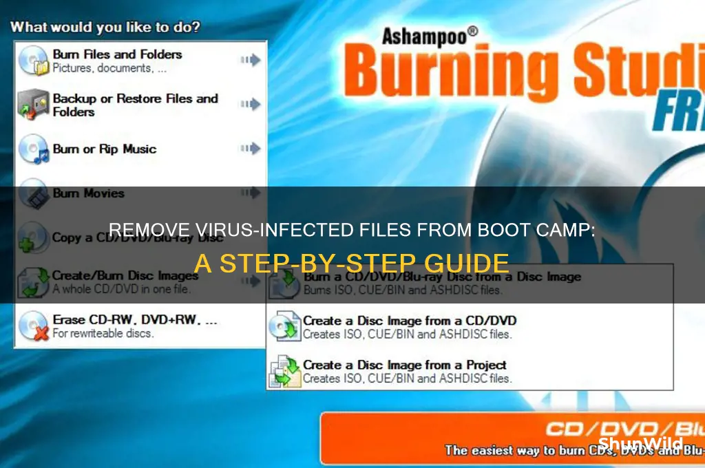 how to delete a virus infected file in boot camp