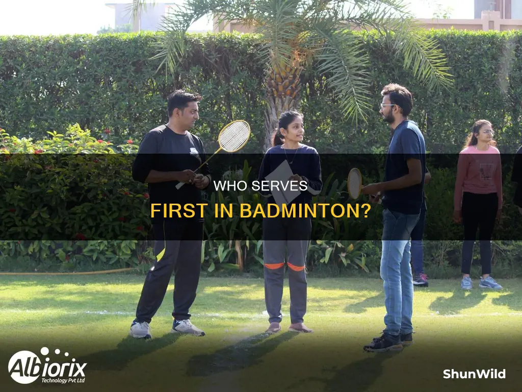 how to determine who serves first in badminton