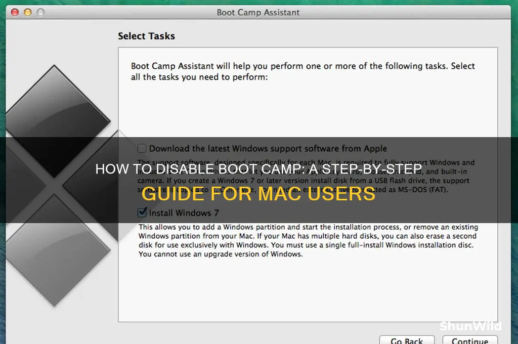 how to disable boot camp