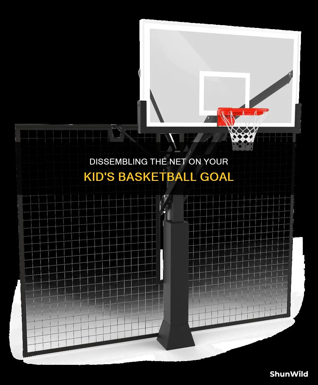 how to dissemblee net on kid basketball goal