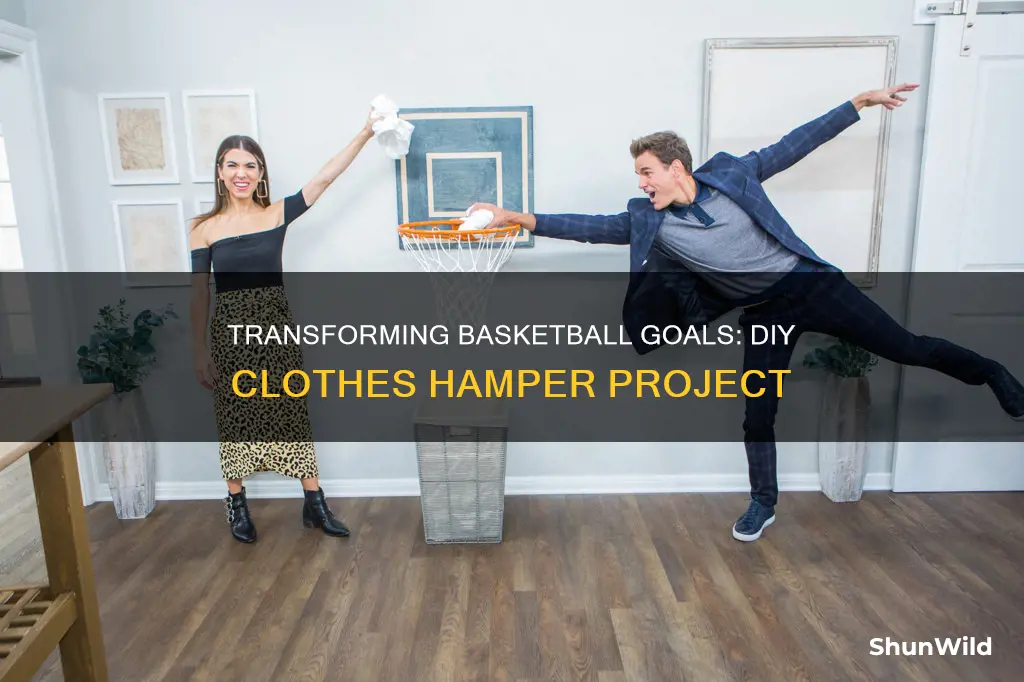 how to diy a basketball goal into a clothes hamper
