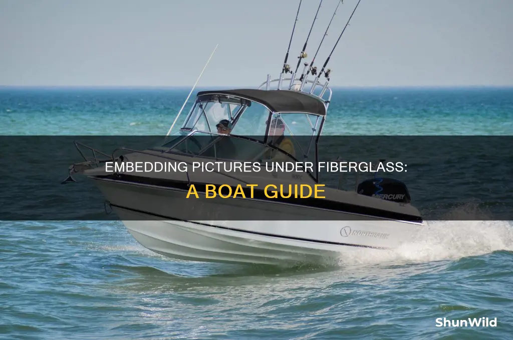 how to embed a picture under fiberglass over plywood boat