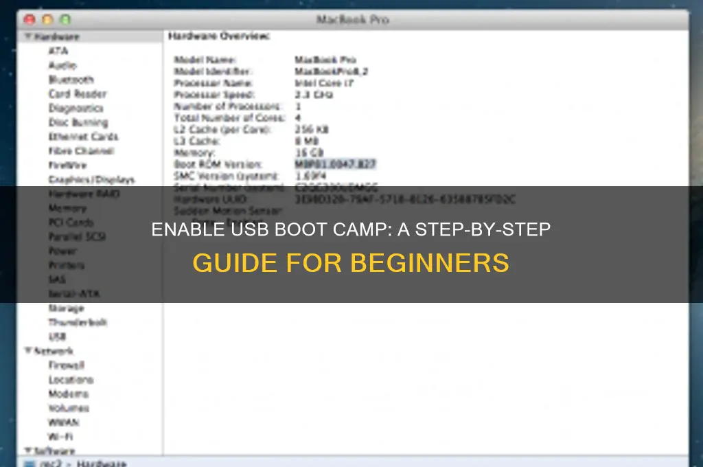 how to enable usb boot camp