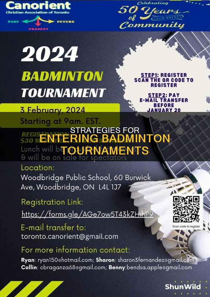 how to enter badminton tournament