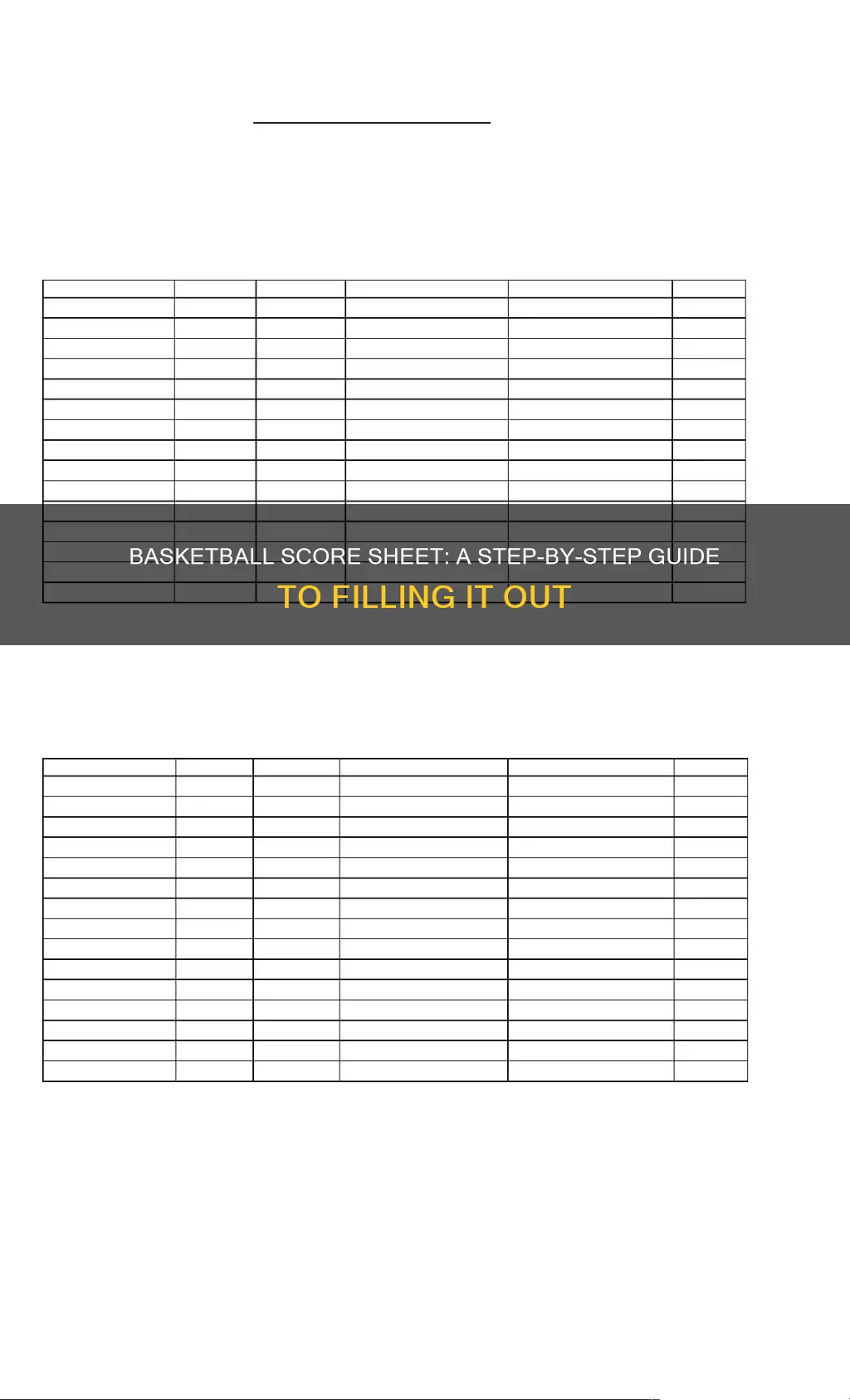 how to fill out a basketball score sheet