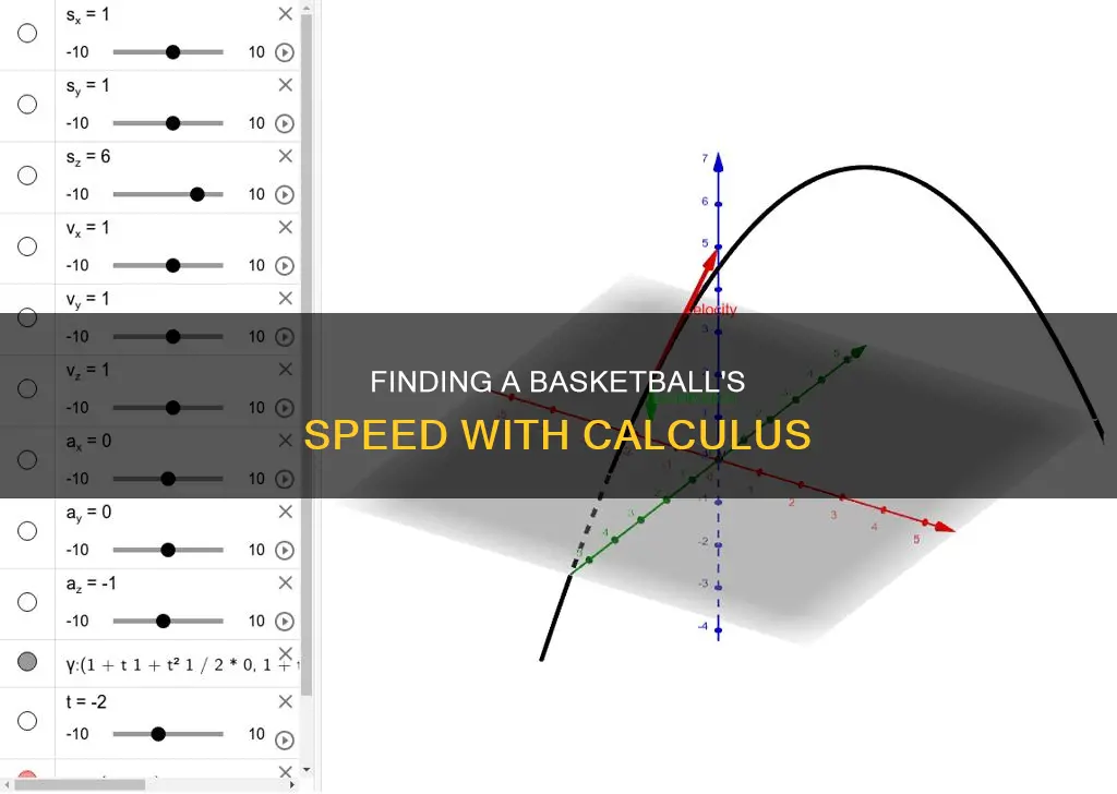 how to find speed of a basketball using calculus