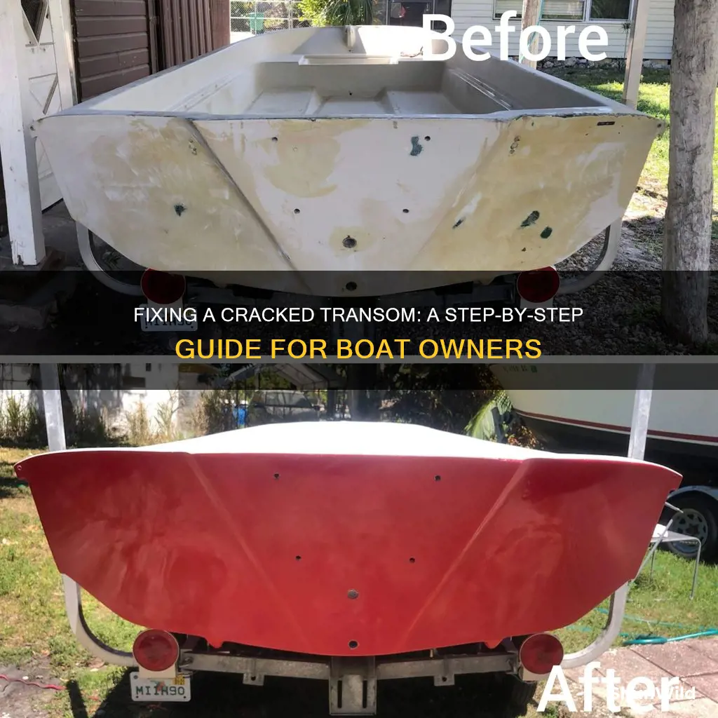 how to fix a cracked transom on a fiberglass boat