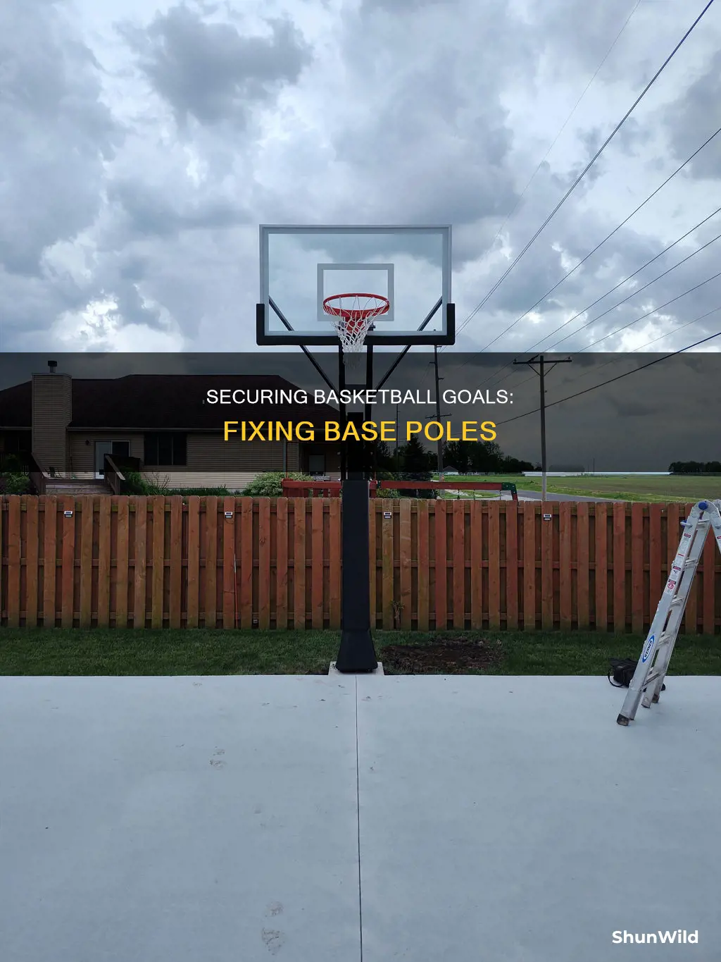 how to fix base poles on basketball goals