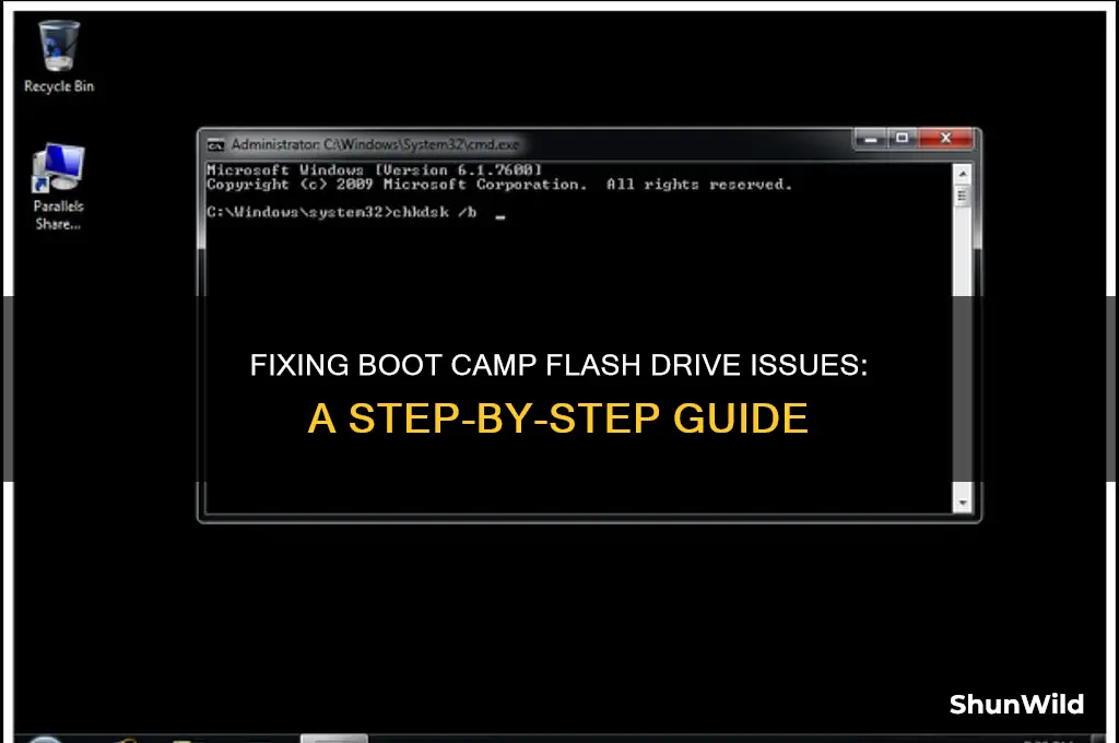 how to fix flash drive used for boot camp