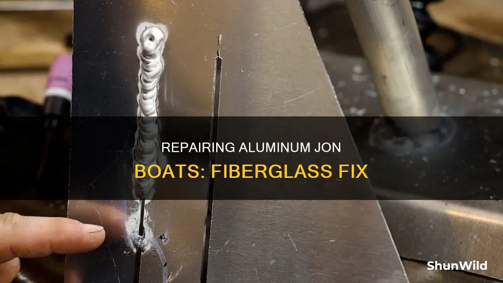 how to fix my aluminum jon boat with fiberglass