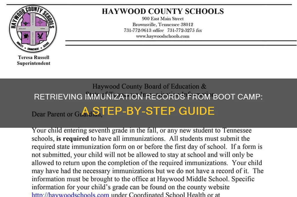 how to get immunization records from boot camp