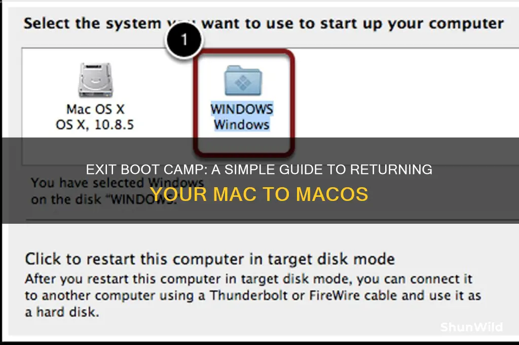 how to get mac out of boot camp