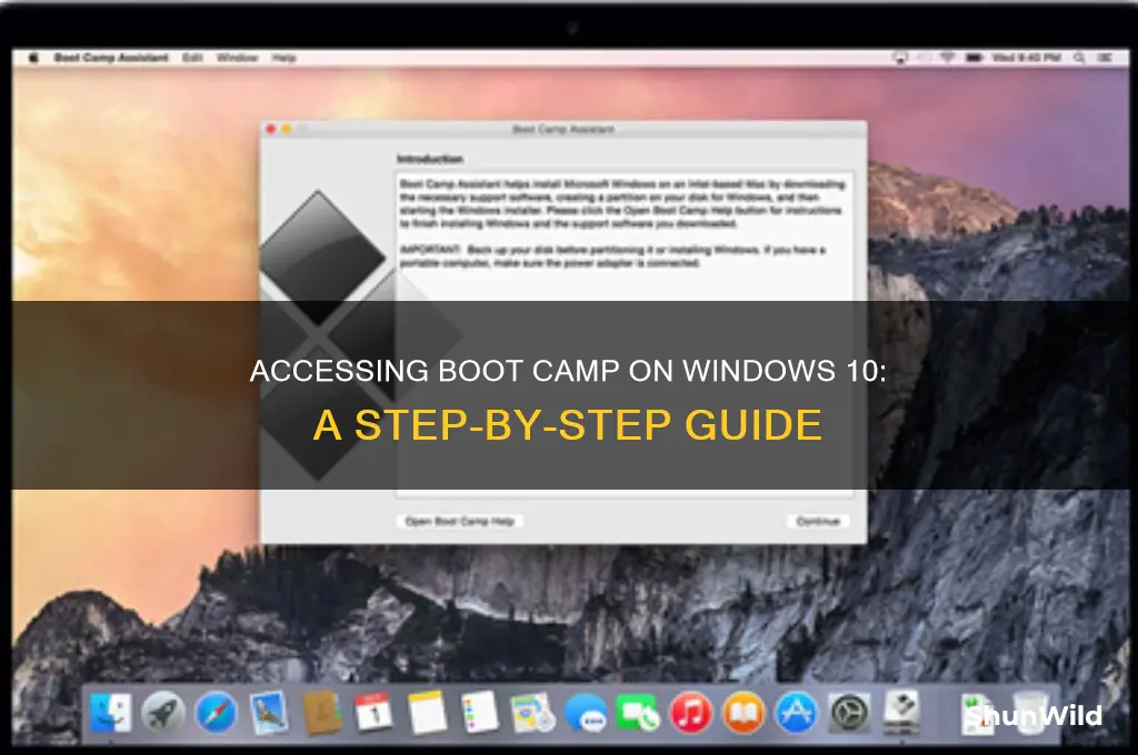 how to get to boot camp on windows 10