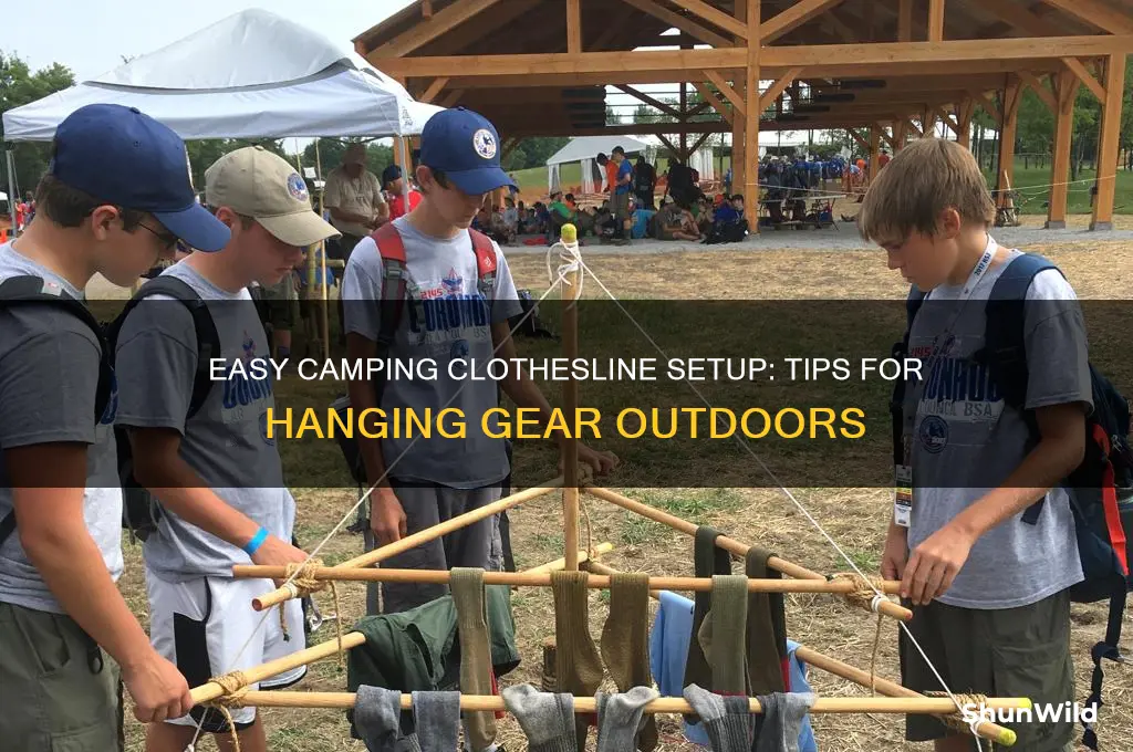 how to hang camping clothesline